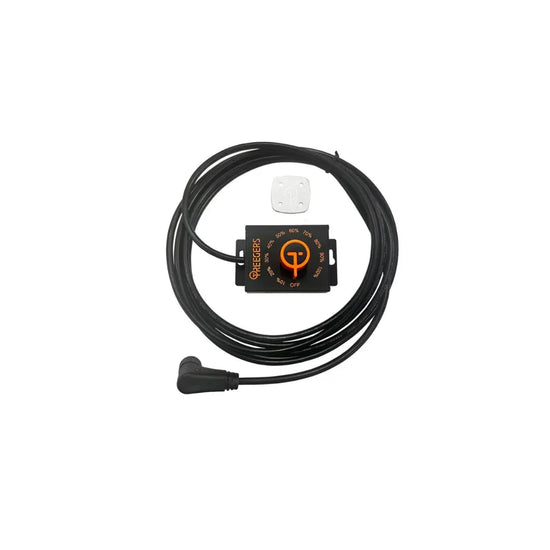 Treegers Precise-T LED grow light dimmer controller with rotary dial and cable for adjusting brightness of Treegers indoor LED grow lights