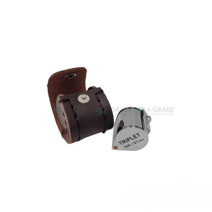 21mm x10 Prism Magnifying Loupe folded closed in protective cover for grow room use