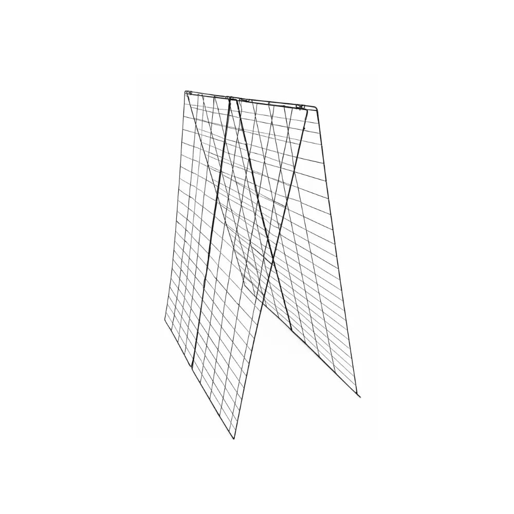 Foldable metal plant trellis panel with hinged design, heavy-duty wire grid support for climbing vegetables and indoor grow tents.