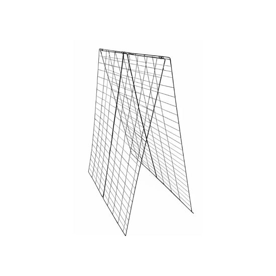 Foldable metal plant trellis panel with hinged design, heavy-duty wire grid support for climbing vegetables and indoor grow tents.