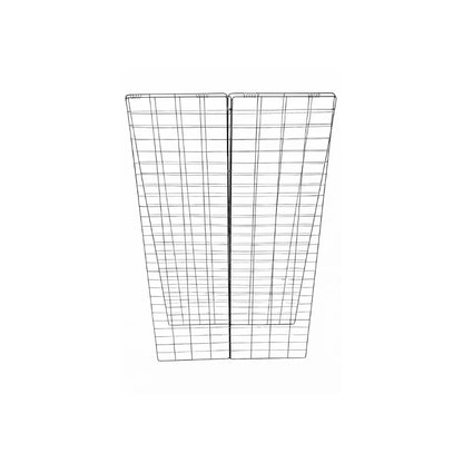 Front view of adjustable steel garden trellis grid, freestanding A-frame plant support for cucumbers, beans and vine plants.
