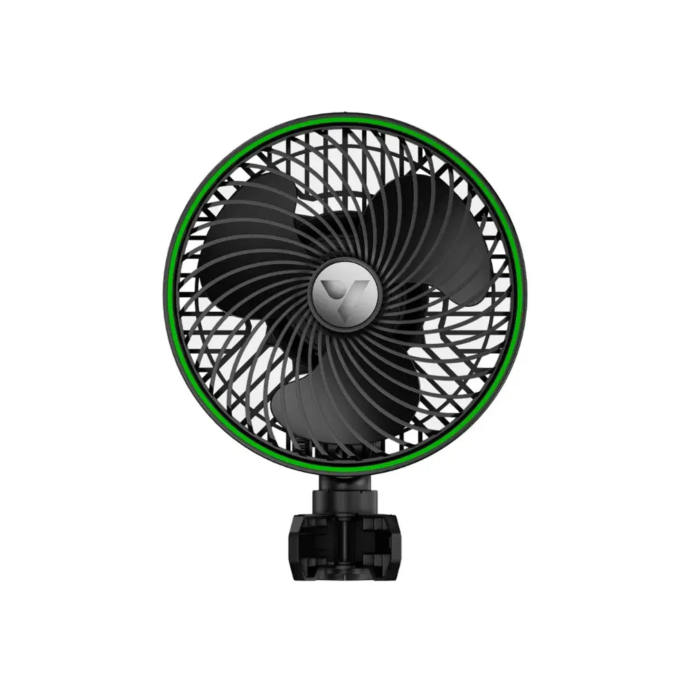 VIVOSUN AeroWave E6 Gen2 6-inch clip fan with green trim, front view, for grow tent ventilation