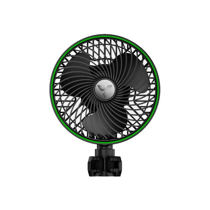 VIVOSUN AeroWave E6 Gen2 6-inch clip fan with green trim, front view, for grow tent ventilation