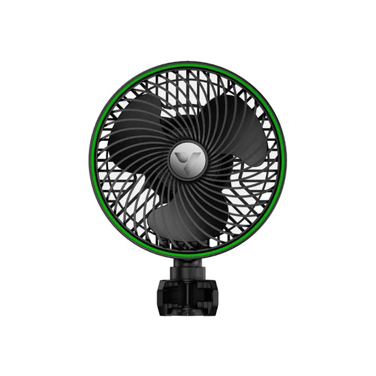 VIVOSUN AeroWave E6 Gen2 6-inch clip fan with green trim, front view, for grow tent ventilation