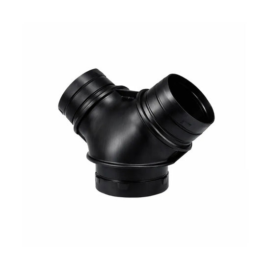 150 mm Y duct joiner for hydroponic ventilation systems, black plastic splitter for grow tent inline fans and flexible ducting