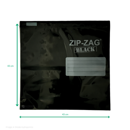 ZIP-ZAG Bag Black XL 1kg|10 Pack | 43 x 43cm
