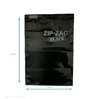 ZIP-ZAG Bag Black 500gms|10 Pack | 43cm x 28cm
