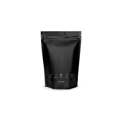 ZIP-ZAG black 113g stand-up airtight storage bag with odour-proof resealable zipper