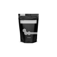 ZIP-ZAG black 227g airtight storage pouch with clear viewing window and resealable zip closure